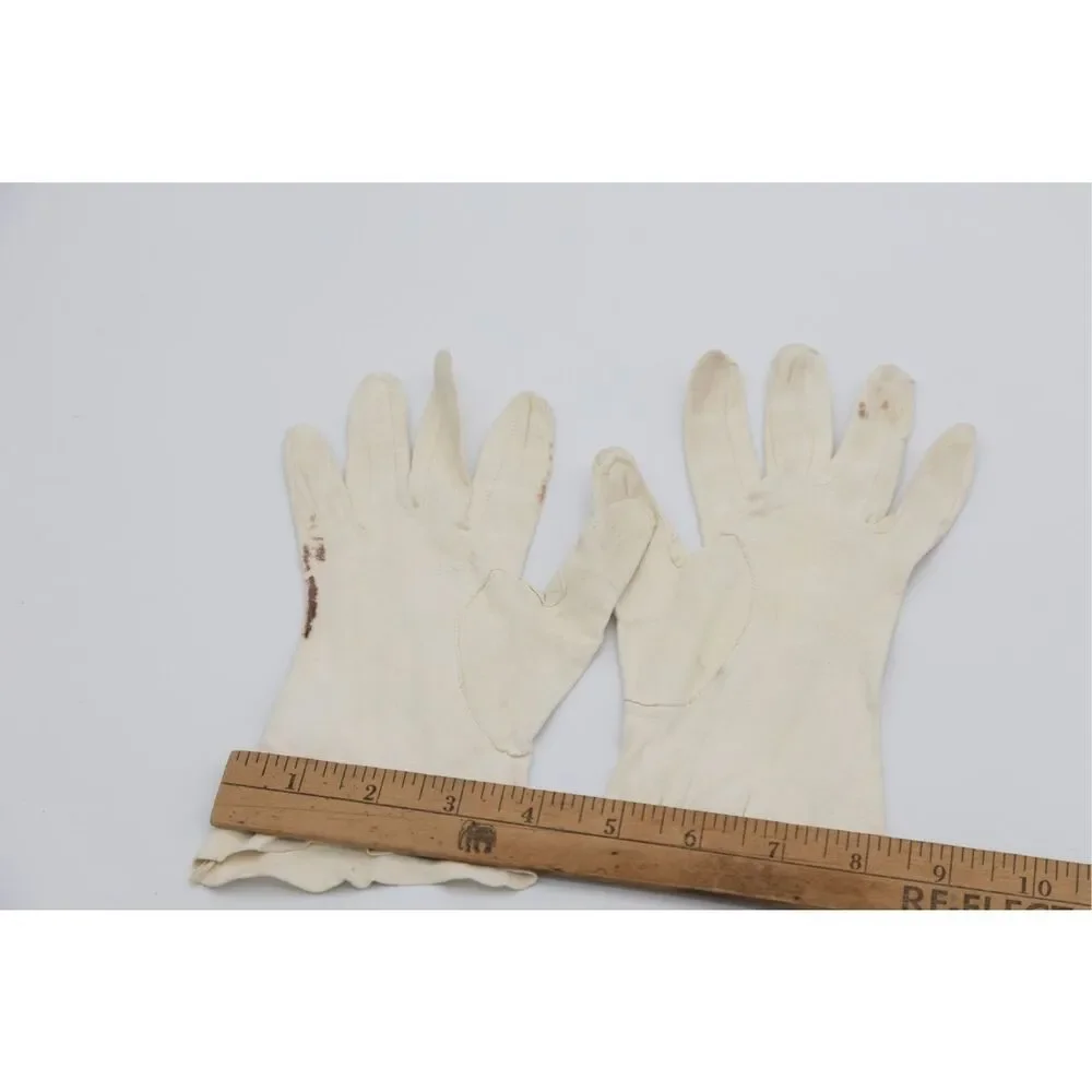 1940s–50s Vintage Kid Leather Gloves Women‎ Size 6 1/2 Ivory Cream